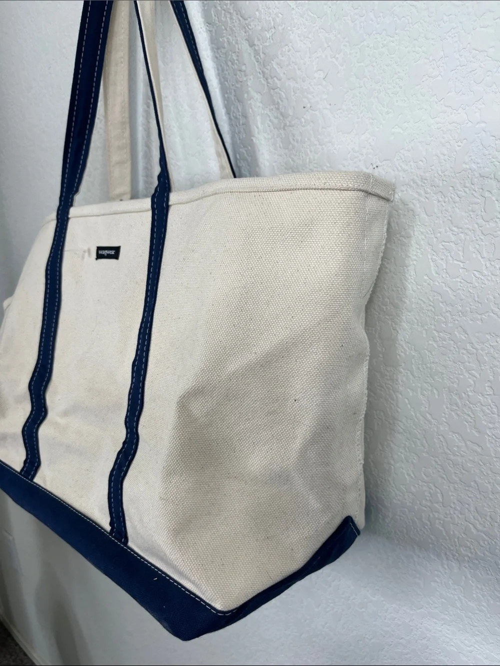 WagWear Boat Canvas Carrier Natural Navy Classic Dog Tote Shoulder Bag 12 lb Pet